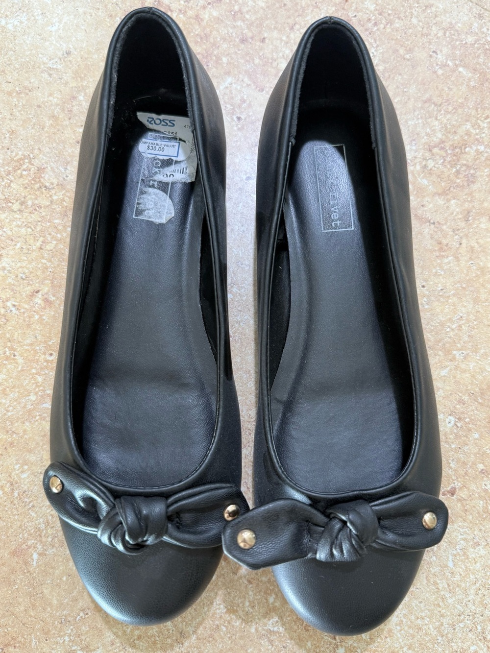 Black Rivet - Black Knot Ballet Flats - Size 7 (NEVER WORN)